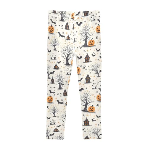 Pumpkin Trees Girls Leggings Soft Stretch Workout Yoga Dance Pants for Kids Casual Tights2
