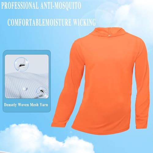 Men's Pack Dry-Fit UV Moisture Wicking Shirts UPF 50+ Breathable Long Sleeve Tees Sun Protection T-Shirt with Hood2