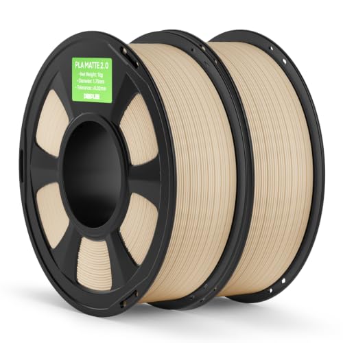 Image of Matte PLA 2.0 Filament 1.75mm, 3D Printer Filament Dimensional Accuracy + /- 0.02mm, No Clogging, Smooth Texture, 2KG Beige