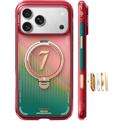 Image of TORRAS x Portuguese Football Federation Limited Edition, Ostand Q3 Air for iPhone 17 Pro Case, 360 Magnetic Stand, Fit for MagSafe, Mil-Grade Drop Tested Back Cover, Glory Slash