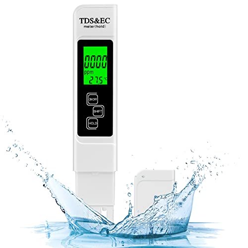 Flintronic 3 en 1 Calidad del Agua Medidor de Prueba, Combo de Medidor Digital de TDS+EC, Medidor de...