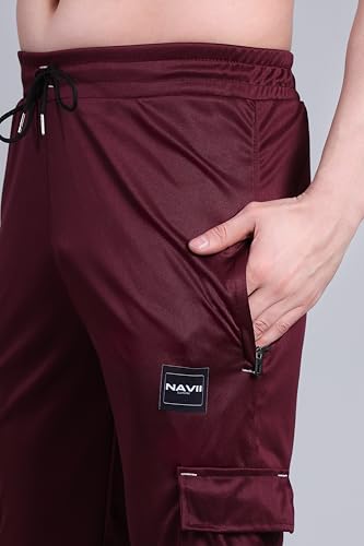 Image of Lycra Blend Cargo Track Pant for Men | Multi Pocket Lycra Stretch Fabric | Comfortable Stylish Joggers for Running Sports Casual Wear | Boys Gym Lower Activewear