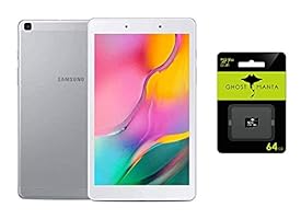 Samsung Galaxy Tab A 8.0&quot; Tablet (Latest Model), 32GB, Wi-Fi, Android 9.0 Pie, Bluetooth, Bundled with Ghost Manta Accessories (W/GM 64GB MSD Card, Silver)