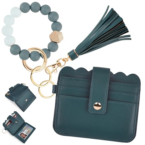 Image of Wristlet Wallet for Women with Keychain - RFID Card Holder Small Wallet Wristlet with Key Ring