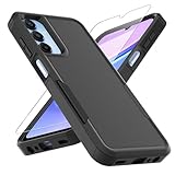 for Galaxy A15 5G Phone Case, [Military Grade Drop Tested] with HD Screen Protector, Dual Layer Protective Heavy Duty Cell Phone Cover Non-Slip Shockproof Case for Samsung Galaxy A15 5G (Black)