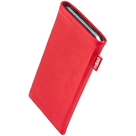 fitBAG Beat Red custom tailored sleeve for Apple iPhone 11 | Made in Germany | Fine nappa leather pouch case cover with MicroFibre lining for display cleaning Cover