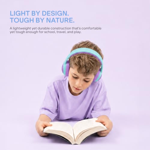 Image of boAt Sailor Play Wireless Kids Headphone w /85dB Volume Limiter, 40mm Driver Tuned for Kids, Soft & Plush Earcups, Lightweight & Durable Build, Adaptive Fit, 60H Battery, Bluetooth v5.4(Coral Blue)