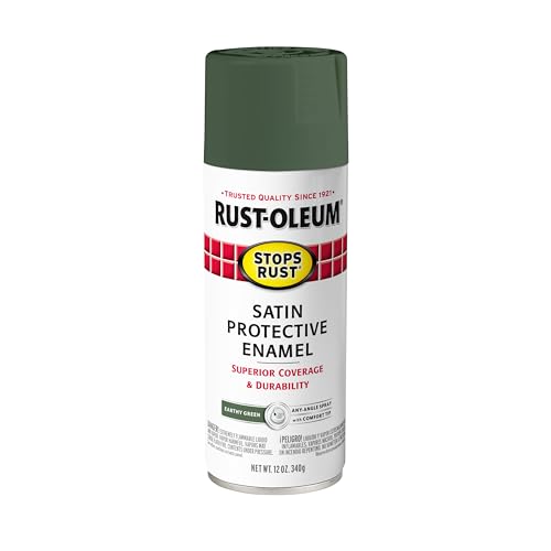 Image of Rust-Oleum 369192 Stops Rust Spray Paint, 12 oz, Satin Earthy Green