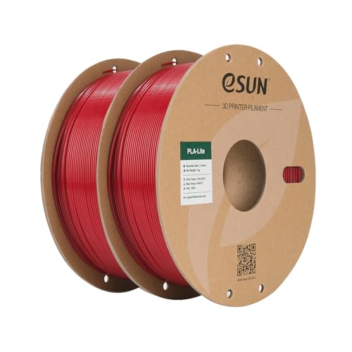Image of eSUN PLA Filament 1.75mm, 3D Printing PLA Lite Filament 1.75mm Dimensional Accuracy + /- 0.03mm, 2KG 3D Printer Filament, 1kg per Spool, Fire Engine Red