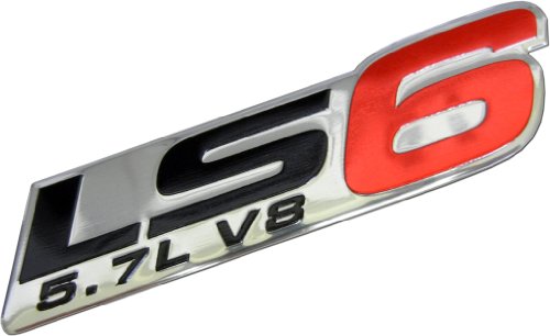 Erpart Ls6 5.7L V8 Red Engine Emblem Badge Nameplate Highly Polished Aluminum Chrome Silver Compatible With Gm General Motors Cadillac Cts-V Ctsv Chevy Corvette Z06 Z-06 C5 Zr1 01-05 07 2001-2005 2007 #TOP2