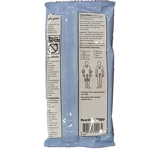 Sage Impreva Bath Cleansing Washcloths - 1 package, 8 cloths - Rinse Free Disposable Bathing Wipes - Hypoallergenic - Standard weight
