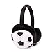 TINAYAUE Kids Earmuffs Football Pattern Warm Fluffy Plush Ear Warmers Soccer Design Earmuffs Cartoon Ear Muffs Protector Gifts, White, One Size