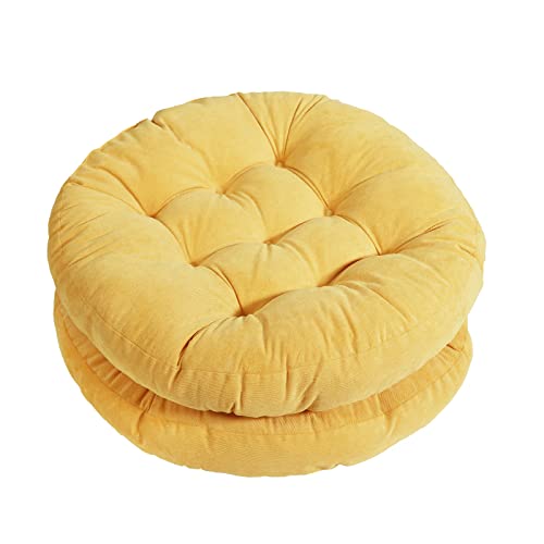 Tiita Outdoor Chair Cushions Round Floor Pillows For Seating 22 X 22 Inch Patio Cushion Set Of 2 Bohemian Yoga Meditation Pillow Pad For Living Room (Yellow, Round) #TOP9