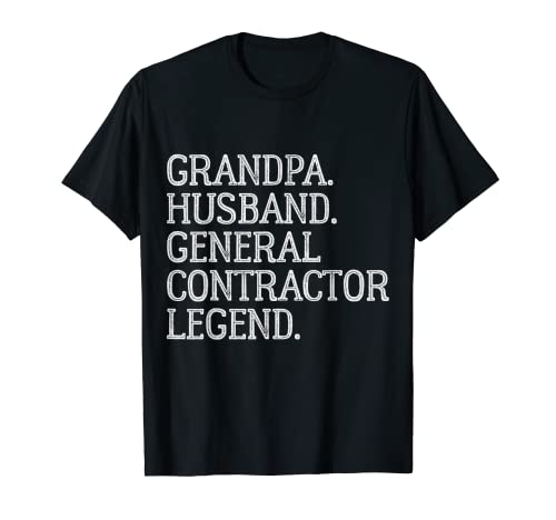 Leyenda vintage de abuelo, esposo, contratista general Camiseta