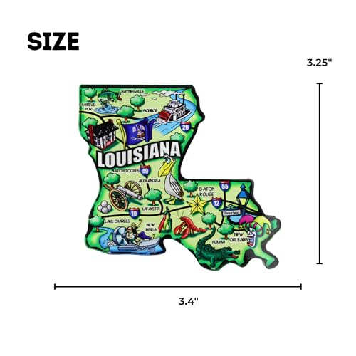 Imán Decorativo Acrílico Forma Estado Louisiana 3.4 x 3.25" miniatura 2