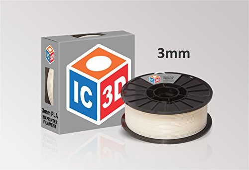 IC3D Natural 2.85mm PLA 3D Printer Filament - 1kg Spool - Dimensional Accuracy +/- 0.05mm - Professional Grade 3D Printing Filament - Made in USA