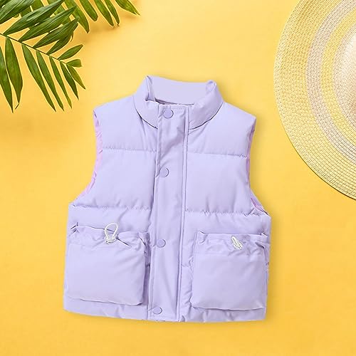 Lightweight Down Vest for Boys Girls Puffer Winter Snow Vest Kids Stand Collar Waistcoat Coat Gilet Outerwear with Pocket2