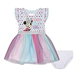 Disney Minnie Mouse Girls’ Birthday Tutu Dress and Panty Set for Infant and Toddler – Multicolor