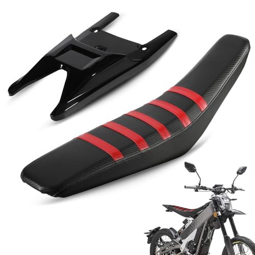 Image of Dirt Bike Rear Fender + Seat Cover for Talaria XXX X3, Electric Dirt Bike Soft Seat Cover Compatible Fit for Taparia X3 Ribbed Easy Installation Red