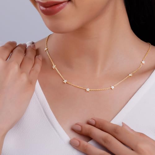 Image of GIVA 925 Anushka Sharma Golden Star Constellation Necklace |Necklace to Gifts for Women & Girls | With Certificate of Authenticity and 925 Stamp | 6 Months Warranty