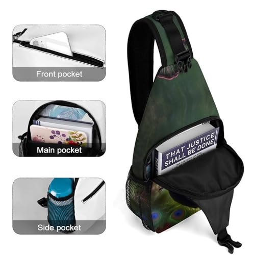 Bolso bandolera colorido Pavo real para senderismo y uso diario miniatura 4