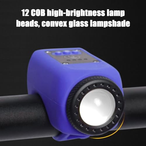 Alarma de bicicleta impermeable con luz trasera de 4 modos y linterna frontal 2