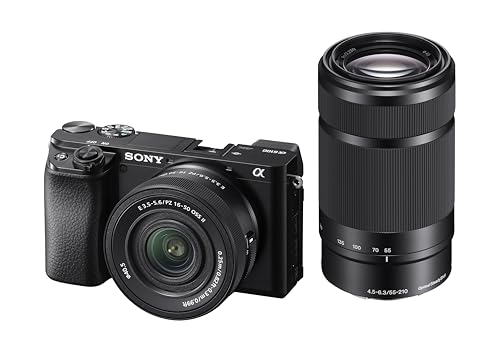 Sony Alpha 6100 | APS-C Spiegellose Kamera | Bundle mit Sony 16-50mm & 55-210 Objektiv | Schneller 0,02s Autofokus mit Augenerkennung für Mensch und Tier,...
