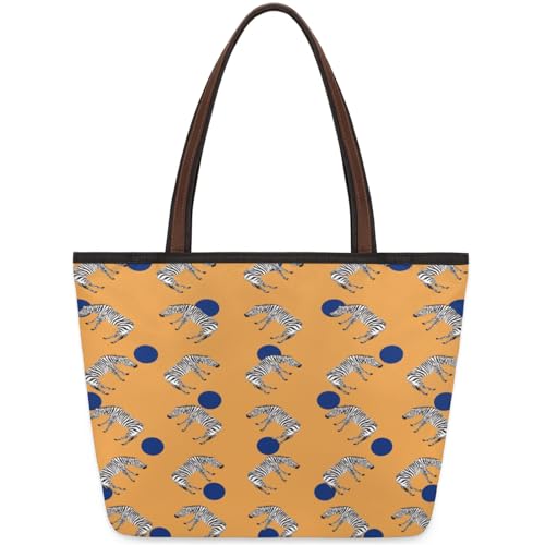 Polka Dot Zebras Tote Bag Multi Pocket Zippered Beach Bag Lightweight Waterproof Handbag for Women Men Work Gym Travel Swimming Yoga Grocery Shopping L