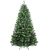 Liguanow 6ft Artificial Christmas Pine Tree Holiday Xmas Green Tree for Home Office Holiday Party Indoor Outdoor Decoration Full Hinged Christmas Tree with 824 PE & PVC Branch Tips and Metal Stand
