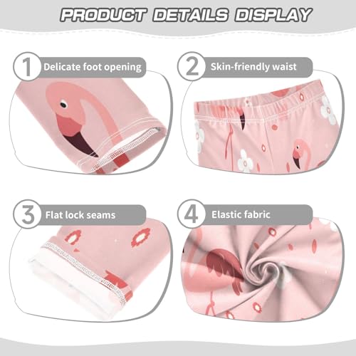 Bolaz Toddler Girls Leggings Printed Yoga Pants Leggings Pink Flamingo for Kids3