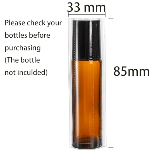 Image of TOPZEA 1000 PCS Heat Shrink Wrap Bands for 10ml Roller Bottles, Clear Perforated Shrink Wrap Bands Sleeves for Lip Balm Tubes, Lip Gloss, Perfume Sample, Essential Oil Bottle, Easy to Use, 3.3 inchx 1.3 inch