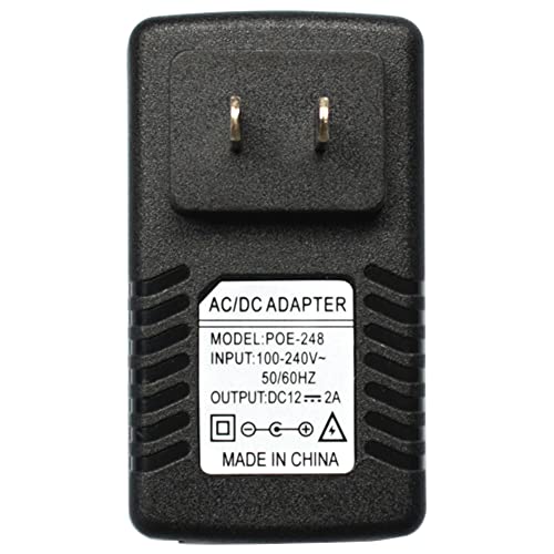 image for JacobsParts 12V 2A 24W 802.3af Passive PoE Injector Power Over Etherne