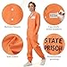 Prisoner Jumpsuit Men Women Orange Prisoner Costume Halloween Inmate Costume Adult Prison Criminal Outfit Jail Uniform