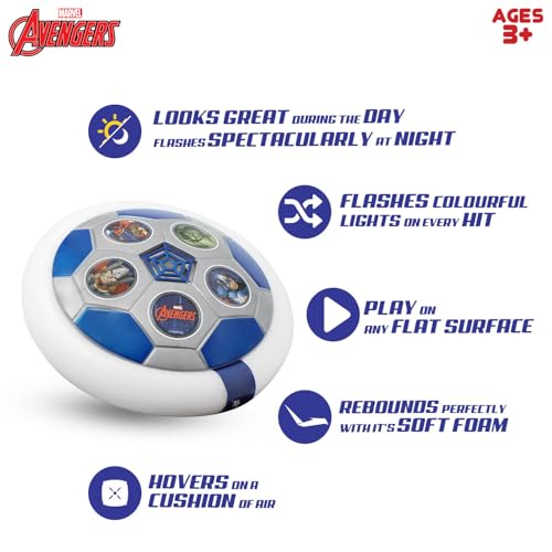 Image of SKOODLE Avengers Air Soccer Ball Non Rechargeable Battery Powered Hover Football, Indoor Electric Smart Air Football for Boys and Girls. Fun Game for Kids - for Birthday Gift