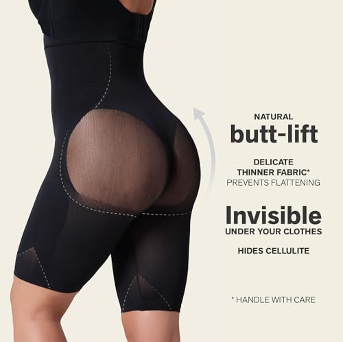 Image of Leonisa SmartShape High Waisted Shapewear Shorts for Women - Tummy Control Shaper Shorts, Invisible Butt Lifter Body Shaper