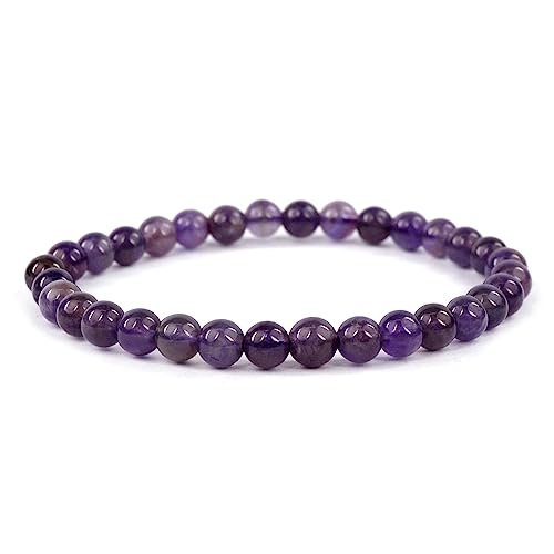 Image of Reiki Crystal Products Certified Natural Crystal Stone Bracelet 6 mm Round Beads for Men & Women | Premium Gemstone Jewellery Collection | Reiki Charged | Multiple Stone Variants Available