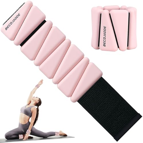 Image of BECOJADDE Ankle Weights Set of 2 (1 lb /2 lb /3 lb Each) Adjustable Wrist Weights for Women Men Wearable Arm Leg Weight for Pilates, Running, Walking, Workout, Yoga