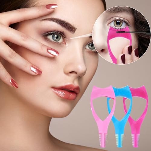 Sibba 3Pcs Mascara Shield Guard, Lashes Buddy, Silicone Upper and Lower Mascara Applicator Lash Guard, False Eyelashes Applicator, Reusable Eye Makeup Tool for Women and Girls (Pink) - Image 5