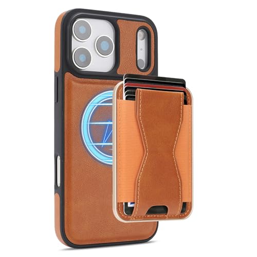 Étui magnétique iPhone 17 Pro orange antichoc avec charge sans fil