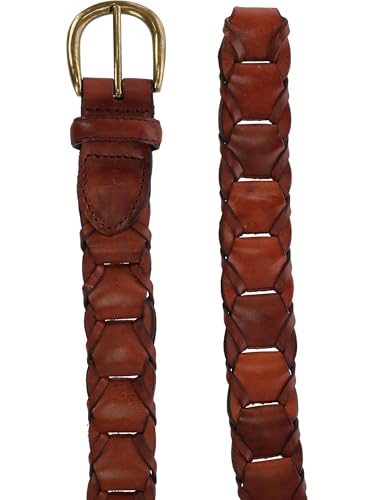 CTM Men's 1.25 Inch Wide Leather Link Belt4