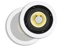 Monoprice 2 Way In-Wall Speakers - 5.25 Inch (Pair) With Snap-Lock, Aramid Fiber And Titanium Silk Drivers - Caliber Slim Series