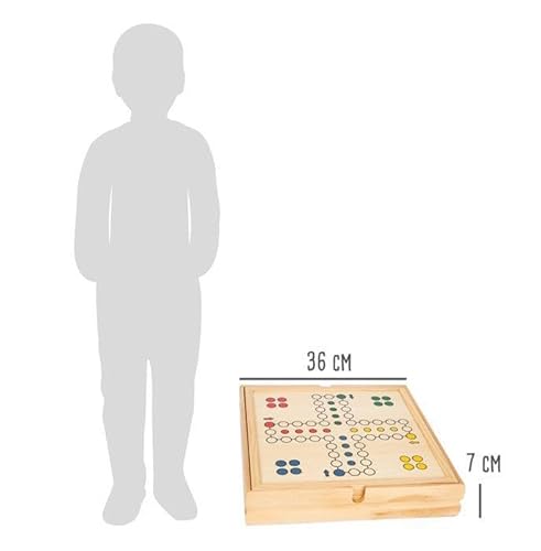 Small Foot Spielesammlung, mit 20 klassischen Gesellschaftsspielen in massiver Holzkiste, ab sechs Jahren, Art. 11753, 36x36x7 cm