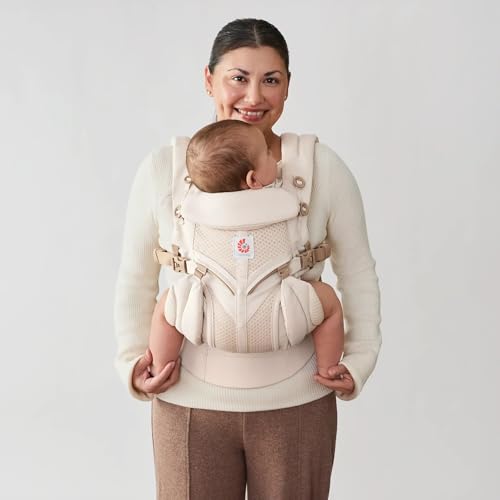 Ergobaby Omni Classic Baby Carrier for Newborn to Toddlers 0-48 Months (7-45 lbs) - 4-Position Breathable Mesh Baby Carrier with Ergonomic Support - Natural Beige by Ergobaby - Image 2