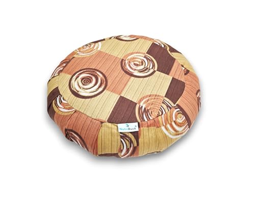 Image of Buckwheat ZAFU Meditation Cushion Filled with Buckwheat Hulls (RUSTY YELLOW & ORANGE MIX)