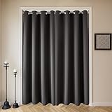 Aquazolax Dining Room Blackout Window Curtains Blackout Curtains 52 x 84-Inch Thermal Insulated Window Treatments Drapery for Kid's Bedroom, 1 Pair, Grey