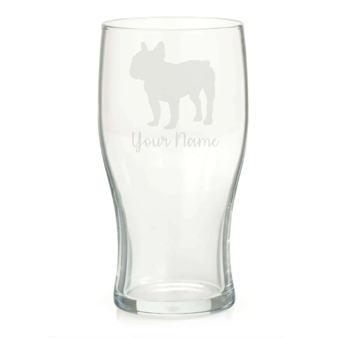 Personalised French Bulldog Engraved Pint Glass, Dog Gift for Women, Gift for Men 2