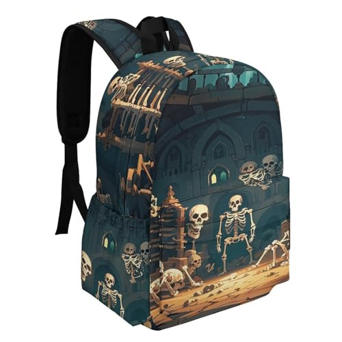 Backpack for Travel, Skull Decor Print Modern Backpack Shoulder Bag2