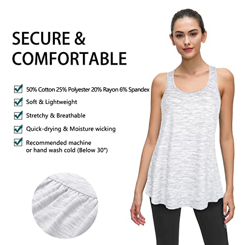 Image of Cestyle Womens Sleeveless Scoop Neck Flowy Loose Fit Workout Shirts Racerback Long Tank Tops
