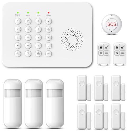 XNY Sistema de Alarma para Casa, 16 Pack, Sin Cuotas Mensuales, Alarmas para Casa WiFi, 4G Kit Alarma casa con Detector de Movimiento, Sensor de Puerta y Ventana, Control Remoto, hasta 200 detectores
