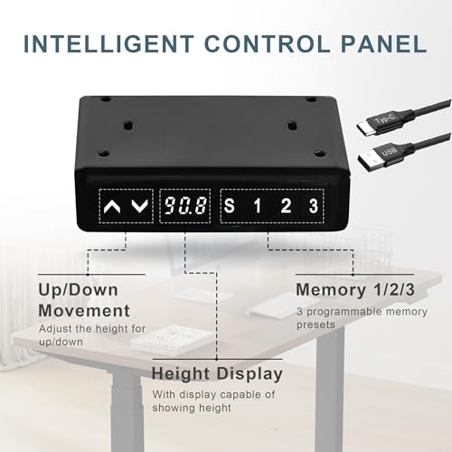 Image of Fromann Dual Motor Electric Standing Desk Frame 3 Tier Legs Height Adjustable Handset with USB A+ C Ports Sit Stand up Desk Base for Home and Office (Black)